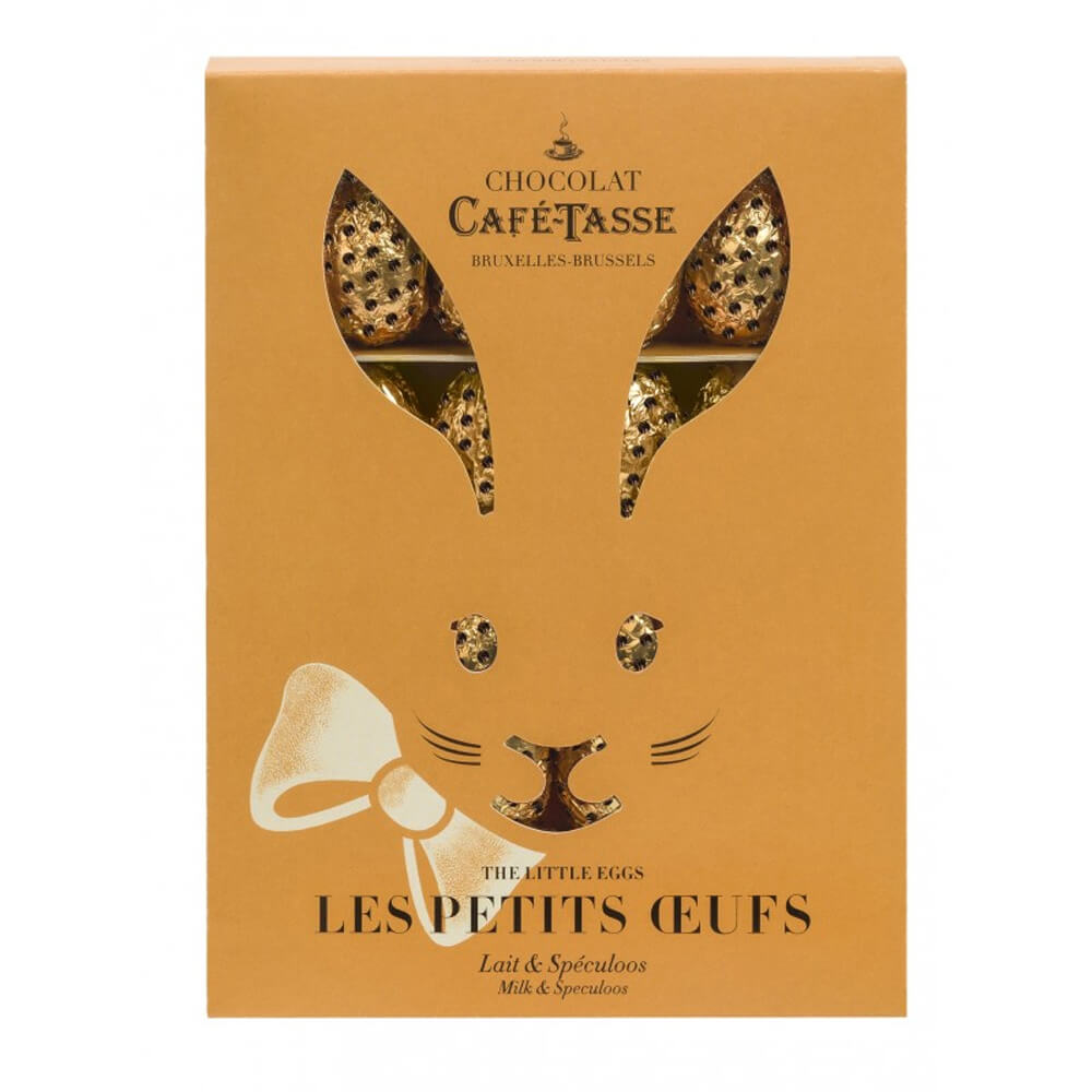 Cafe Tasse Rabbit Box with 16 Milk Chocolate Eggs with Speculoos Filling 133g